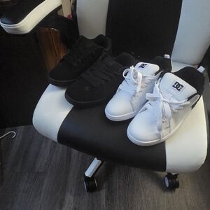 DC Men's Dual-Tone Black and White Sneakers